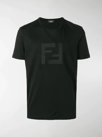 Shop Fendi Logo Patch T-shirt In Black