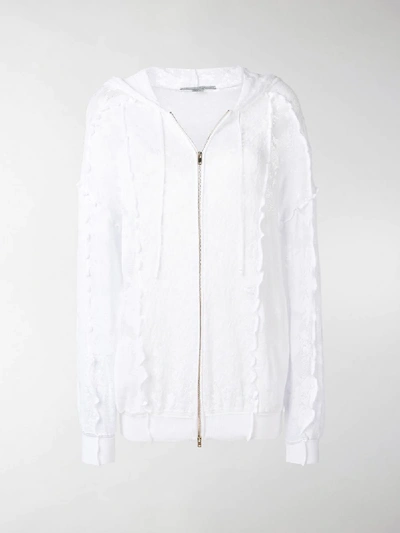 Shop Stella Mccartney Lace Zip-up Hoodie In White