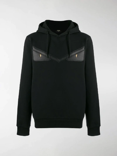 Shop Fendi Bag Bugs Appliqué Hoodie In Black