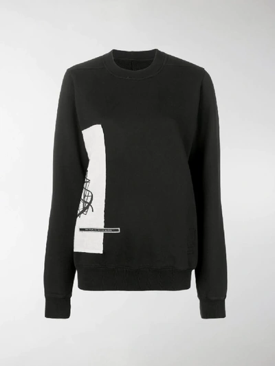 Shop Rick Owens Drkshdw Contrast Print Sweatshirt In Black