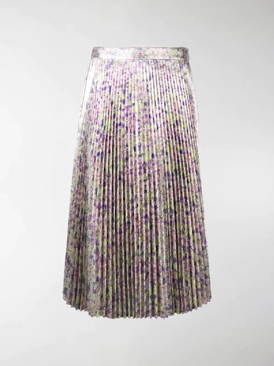 Shop Stella Mccartney Isabelle Pleated Skirt In Purple