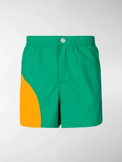 Shop Kenzo Two Tone Swim Shorts In Green