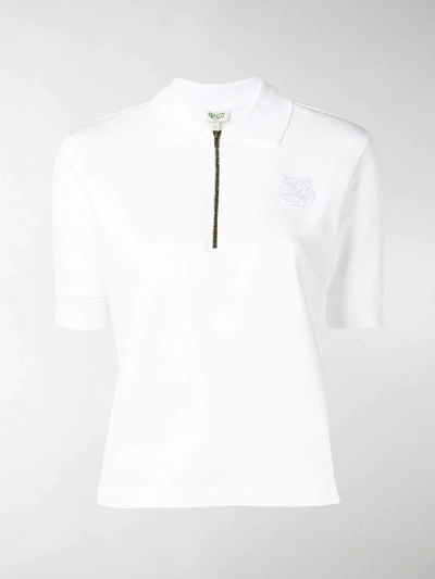 Shop Kenzo Tiger-patch Polo Shirt In White
