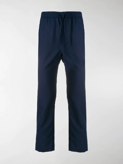 Shop Ami Alexandre Mattiussi Elasticated Carrot-fit Trousers In Blue