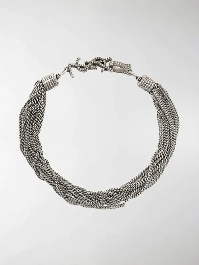 Shop Saint Laurent Loulou Twisted Chains Bracelet In Metallic