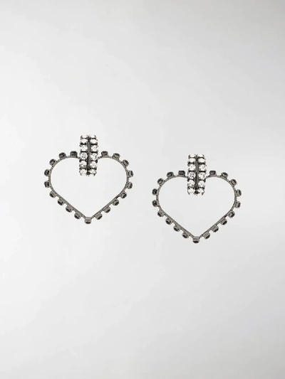 Shop Saint Laurent Smoking Love Crystal Earrings In Metallic