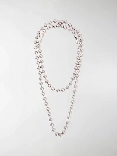 Shop Mm6 Maison Margiela Round Chain Necklace In Silver