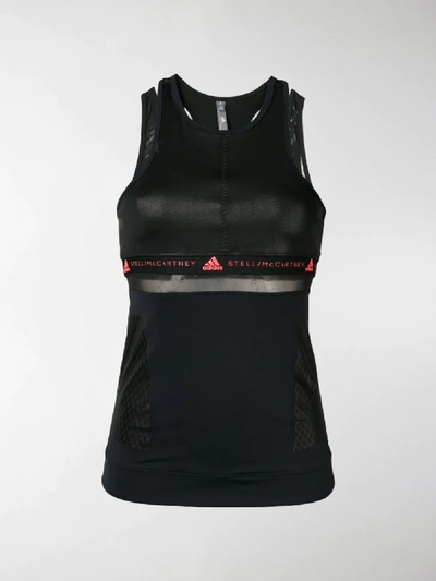 Shop Adidas By Stella Mccartney Esqueleto Run Tank Top In Black