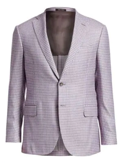 Shop Saks Fifth Avenue Men's Collection Check Sportcoat In Lavendar