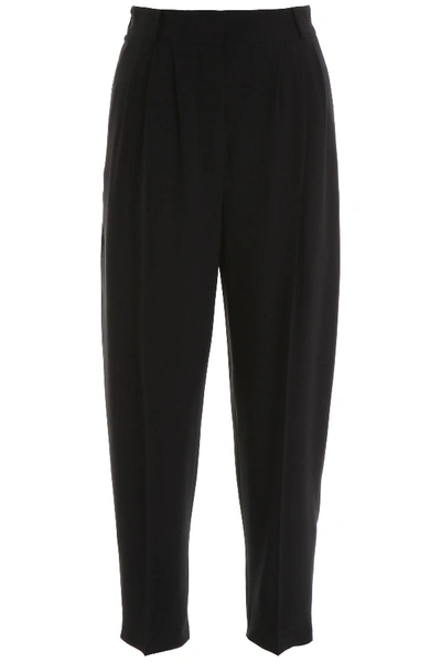 Shop Alexander Mcqueen Cropped Cady Trousers In Black (black)