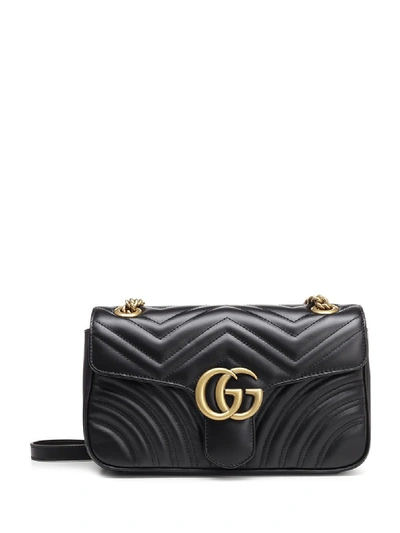 Shop Gucci Gg Marmont 2.0 Matelassé Shoulder Bag In Black