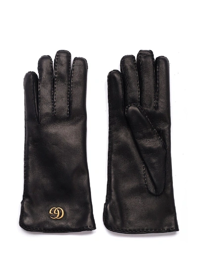 Shop Gucci Gg Marmont Gloves In Black