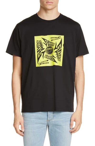 Shop Givenchy Paris Square Sun Graphic T-shirt In Black