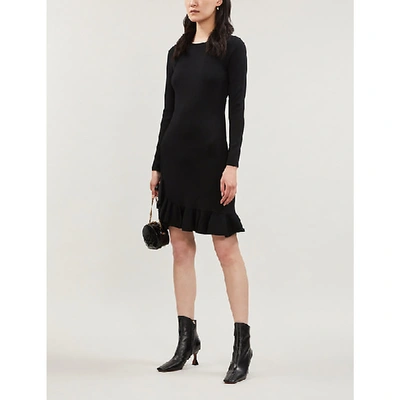 Shop Altuzarra Mikey Sleeveless Ribbed-crepe Dress In Black