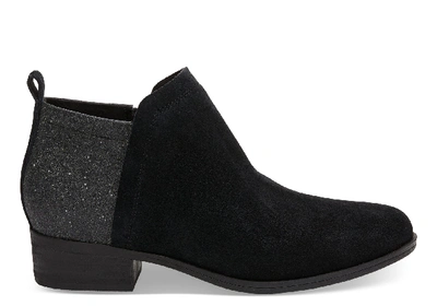 Shop Toms Black Suede And Glimmer Women's Deia Ankle Boots