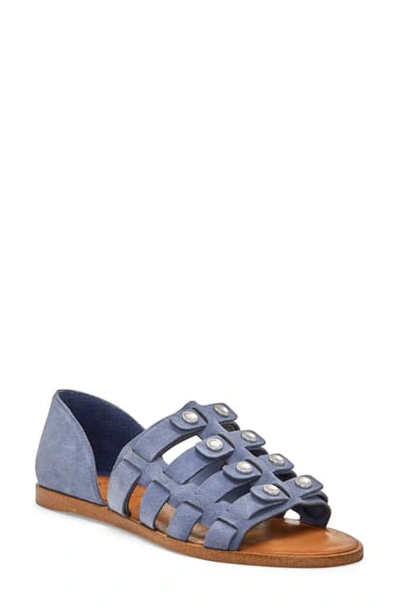 Shop 1.state Telle Studded Strappy Sandal In Bluebird Nubuck