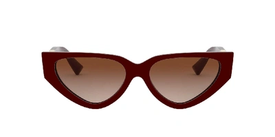 Shop Valentino Woman Sunglasses Va4063 In Brown Gradient Dark Brown