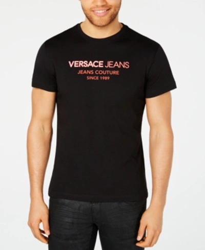 Shop Versace Men's Logo Graphic T-shirt In Black