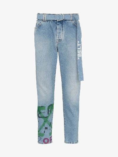 Shop Off-white Slim Jeans Multicolour In Blue