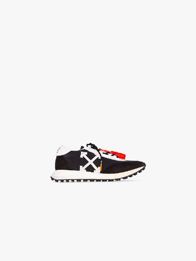 Shop Off-white Black And White Leather And Suede Running Sneakers