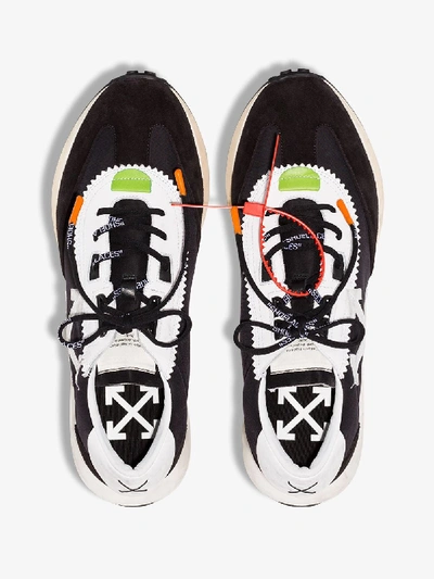 Shop Off-white Black And White Leather And Suede Running Sneakers