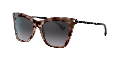 Shop Valentino Woman Sunglasses Va4061 In Light Grey Gradient Black