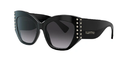 Shop Valentino Woman Sunglasses Va4056 In Gradient Black