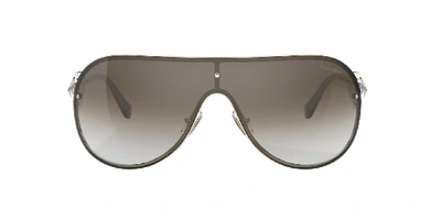 Shop Miu Miu Woman Sunglasses Mu 67us Core Collection In Gradient Grey Mirror Silver