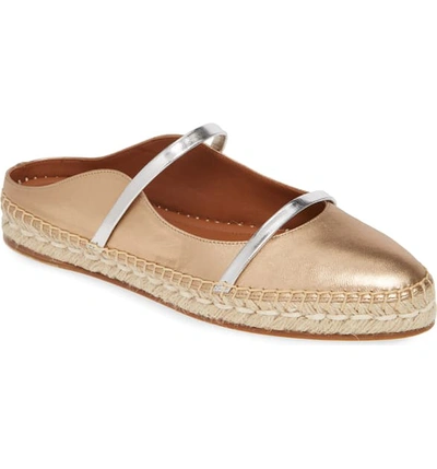 Shop Malone Souliers Siena Espadrille Flat In Gold/ Silver