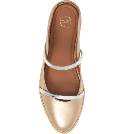 Shop Malone Souliers Siena Espadrille Flat In Gold/ Silver