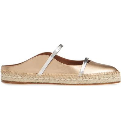 Shop Malone Souliers Siena Espadrille Flat In Gold/ Silver