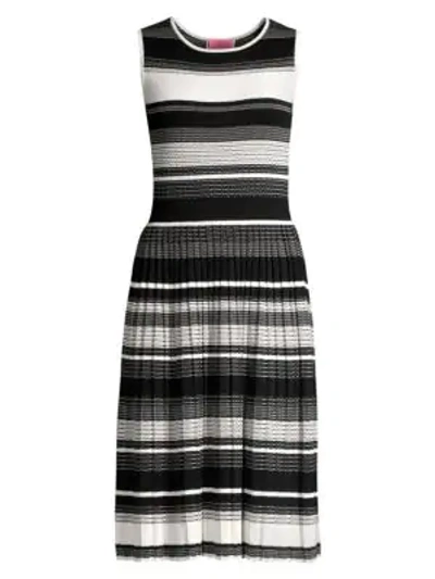 Shop Kate Spade Sleeveless Striped Sweater Dress In Black