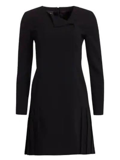 Shop Akris Double-face Wool Short Dress In Black