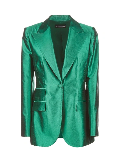 Shop Dolce & Gabbana Blazer In Verde Muschio Chiaro