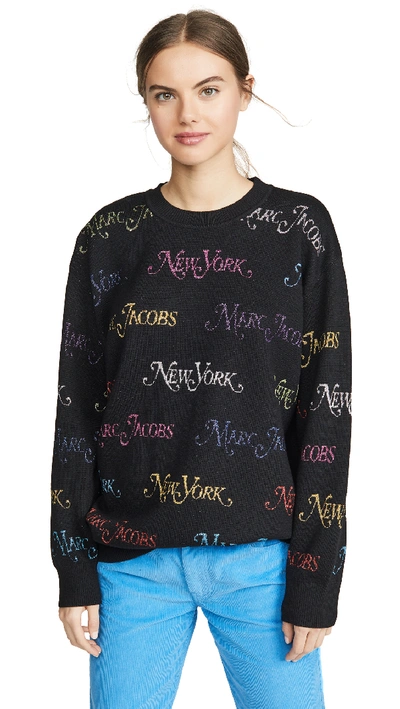 Shop Marc Jacobs The Logo Sweater In Black Multi