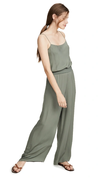 Shop Theory Rib Waistband Jumpsuit In Faded Sage