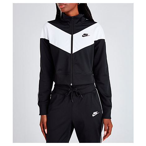 nike cropped track jacket in black