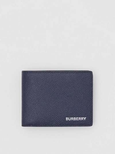 Shop Burberry Grainy Leather Bifold Wallet In Regency Blue