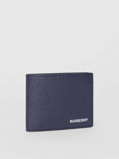 Shop Burberry Grainy Leather Bifold Wallet In Regency Blue