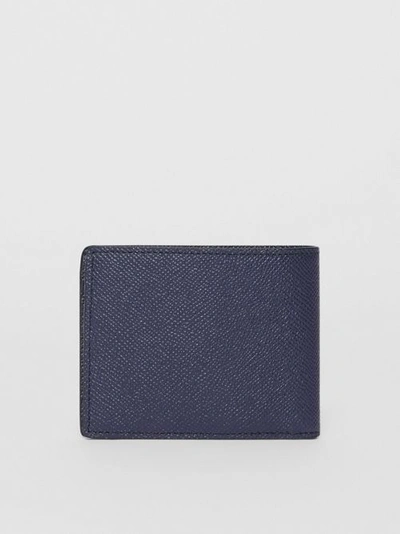 Shop Burberry Grainy Leather Bifold Wallet In Regency Blue