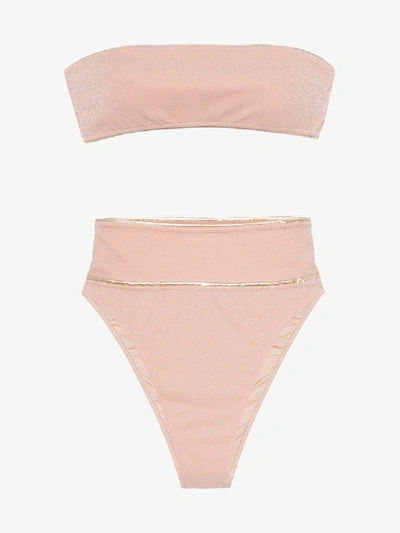 Shop Adriana Degreas Pink Bandeau High-waisted Bikini