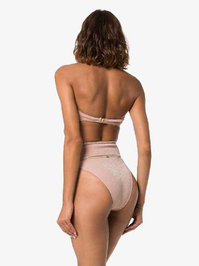 Shop Adriana Degreas Pink Bandeau High-waisted Bikini