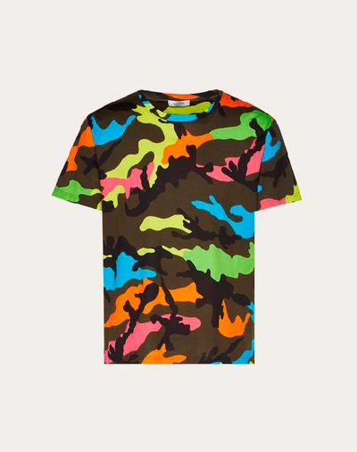 Shop Valentino Uomo Camouflage T-shirt In Multicolored