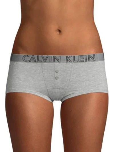Shop Calvin Klein 2-pack Stretch Cotton Boy Shorts In Grey