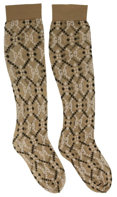 Shop Gucci Gg Diamond Socks In Multi