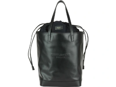 Shop Saint Laurent Teddy Shopping Bag In Black