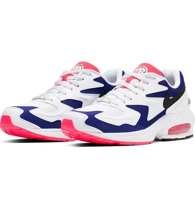 Shop Nike Air Max2 Light Sneaker In White/ Black/ Ultramarine/ Red