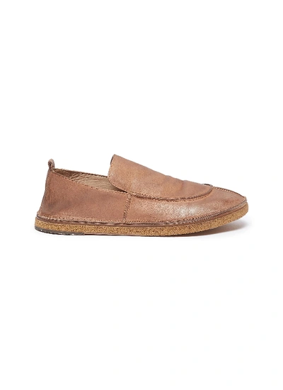 Shop Marsèll 'pomicino' Distressed Leather Slip-ons