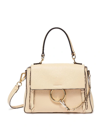 Shop Chloé 'faye Day' Small Leather Shoulder Bag In Blondie Beige