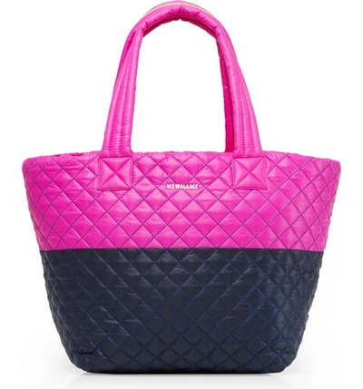 Shop Mz Wallace Medium Metro Quilted Nylon Tote In Dawn And Punch Color Block